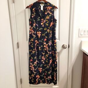 Studio I Petite Sleeveless Floral Flowery Vintage Feminine Midi Shirt Dr…